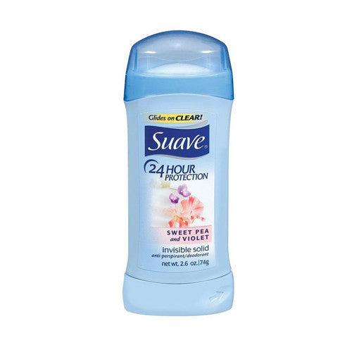 Suave Naturals Anti-Perspirant Deodorant Invisible Solid, Sweet Pea And Violet - 2.6 Oz